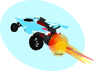 Rocket League Boosting Car Illustration PNG image