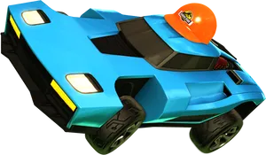 Rocket League Car With Hard Hat Topper PNG image