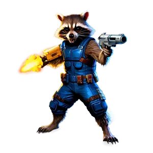 Rocket Raccoon Armed PNG 06282024 PNG