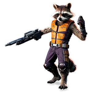 Rocket Raccoon Armed Png 06282024 PNG image