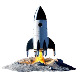 Rocketship On Moon PNG Msu4 PNG