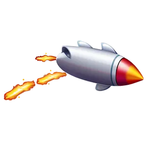 Rocketship With Flames PNG 06132024