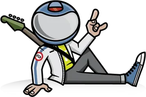 Rocking Spaceman Cartoon Vector PNG image
