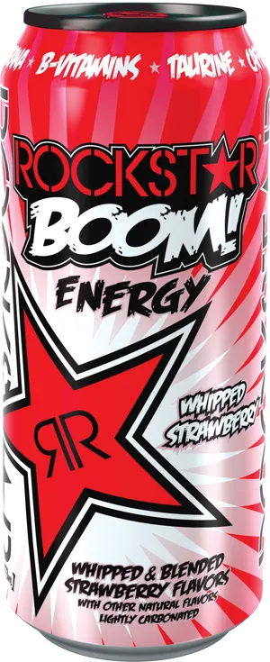 Rockstar Boom Energy Drink Whipped Strawberry PNG image
