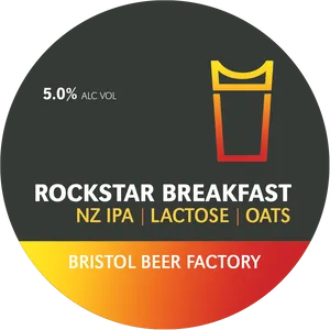 Rockstar Breakfast N Z I P A Beer Label PNG image