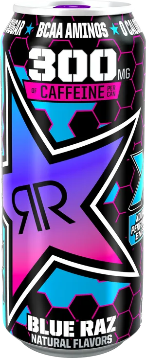 Rockstar Energy Drink Blue Raz Can PNG image