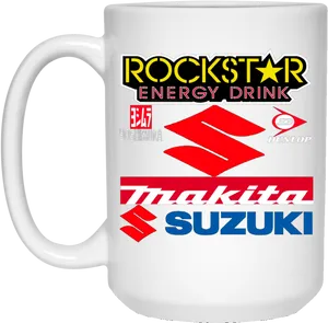 Rockstar Energy Drink Branded Mug PNG image
