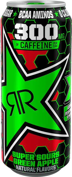 Rockstar Energy Drink Green Apple Can PNG image