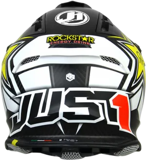 Rockstar Energy Drink Motocross Helmet PNG image
