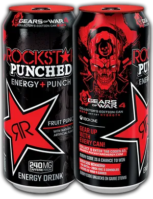 Rockstar Energy Gearsof War Edition Cans PNG image