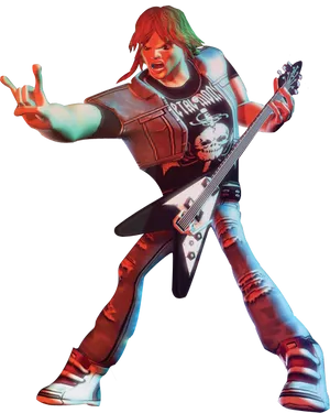 Rockstar Guitarist Performing PNG image