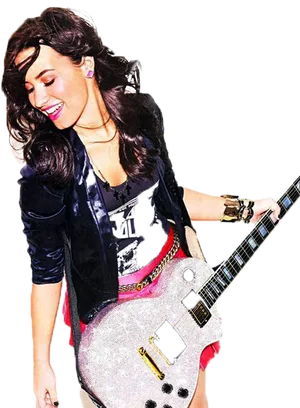 Rockstar Performerwith Guitar PNG image