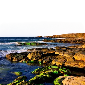 Rocky Coastline At Sunrise Photo PNG 30