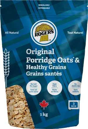 Rogers Original Porridge Oats Healthy Grains Package PNG image
