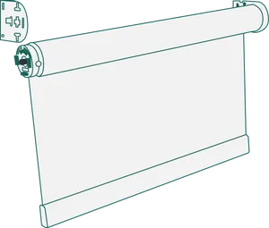 Rolled Down Window Blind Illustration PNG