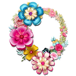 Rolled Flower Frame Embellishment Png 39 PNG image