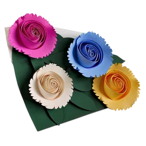 Rolled Flower Greeting Card Accent Png 06282024 PNG image