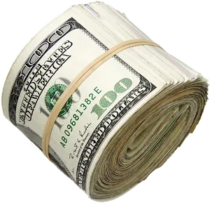 Rolled Hundred Dollar Bills Bundle PNG image