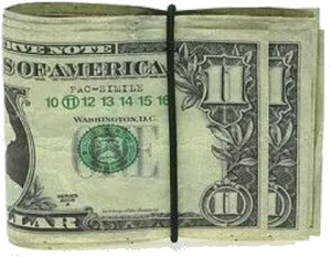 Rolled One Dollar Bill PNG