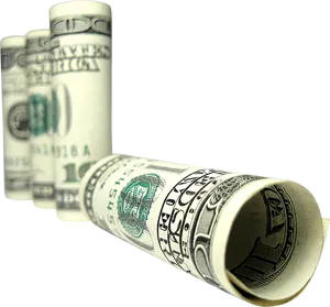 Rolled U S Dollar Bills PNG image