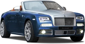 Rolls Royce Dawn Mansory Convertible Blue PNG image