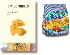 Roma Jumbo Shells Pasta Package PNG image