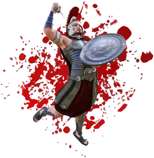 Roman Gladiator Victory Pose PNG
