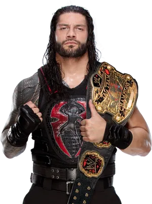 Roman Reignswith Championship Belt PNG image