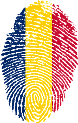 Romanian Flag Fingerprint Art PNG image