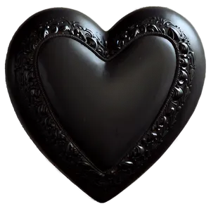 Romantic Black Heart PNG 10 PNG