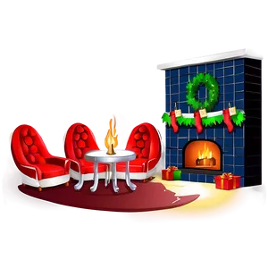 Romantic Christmas Fireplace Scene Png 25 PNG image