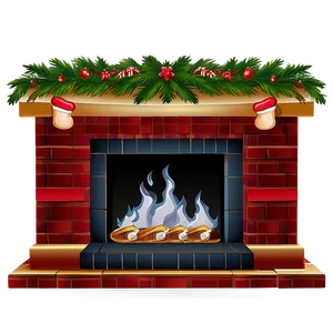 Romantic Christmas Fireplace Scene Png 9 PNG image