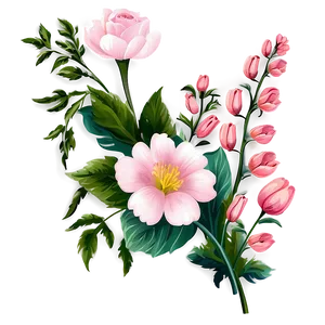 Romantic Corner Flower Clipart Png 06272024 PNG image