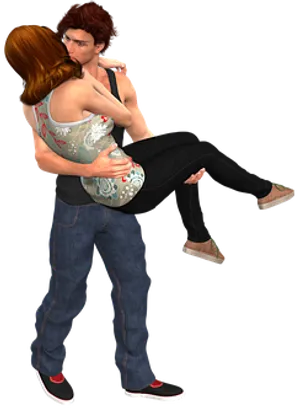 Romantic Couple Carrying Pose