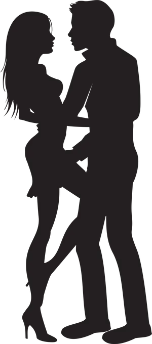 Romantic Couple Silhouette PNG image