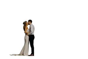 Romantic Couple Silhouette Against Black Background PNG image