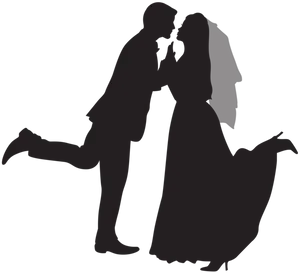 Romantic Couple Silhouette Love Pose PNG image