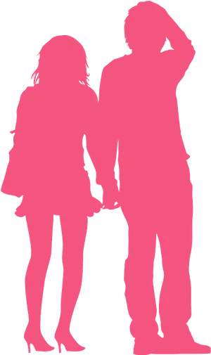 Romantic Couple Silhouette Standing Together PNG image