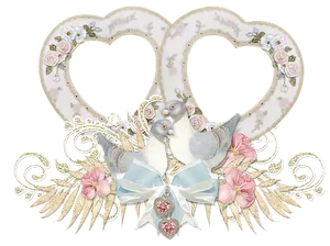 Romantic Dove Heart Frame