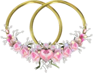 Romantic Floral Love Frame PNG image