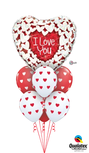 Romantic Heart Balloons Love Message