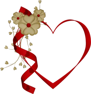 Romantic Heart Floral Design PNG image