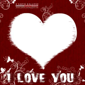 Romantic Heart Love Frame PNG image