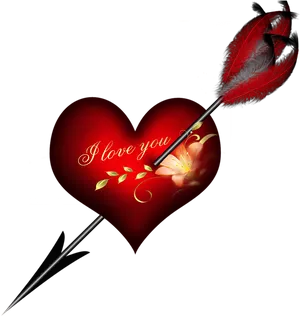 Romantic Heart Quill Love Declaration.jpg PNG image