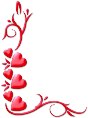 Romantic Hearts Border Design PNG image