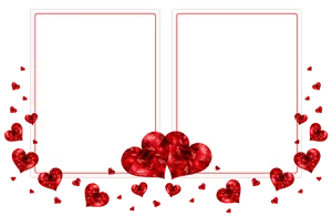 Romantic Hearts Postcard Template PNG image