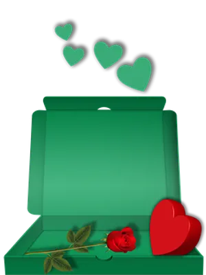 Romantic Heartsand Rosein Box