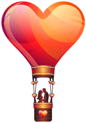 Romantic Hot Air Balloon PNG image