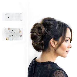 Romantic Long Hair Updo PNG 38