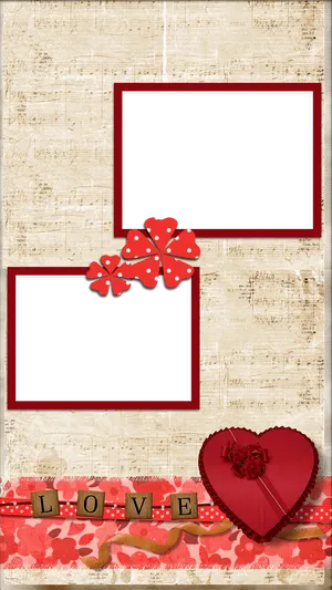 Romantic Love Photo Frame Template PNG image